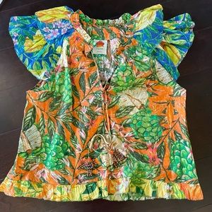 Farm Rio flutter sleeve top NEW